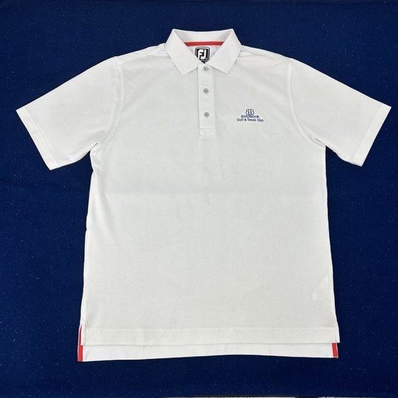 Foot Joy Shirt Mens XL White Polo Athletic Fit‎ Bardmoor Golf &Tennis Club - Picture 1 of 11
